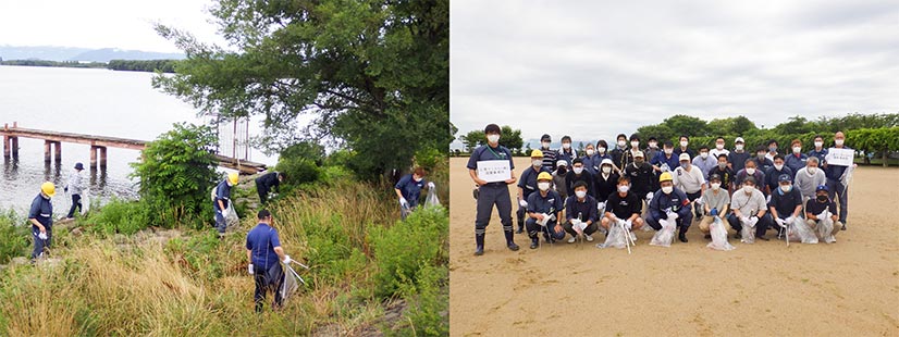 Mass cleanup activities at Lake Biwa and Lake Yogo
